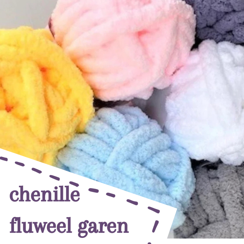 Chenille of fluweel garens in allerlei diktes