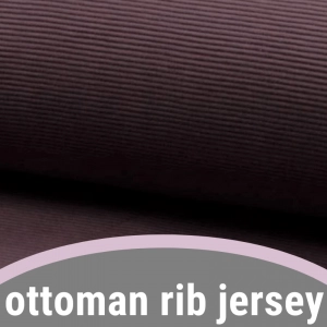 Ottoman rib jersey, stevige tricot met ribbels.