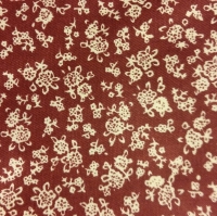 Tissu de Marie:  bloemetjes op bordeaux 