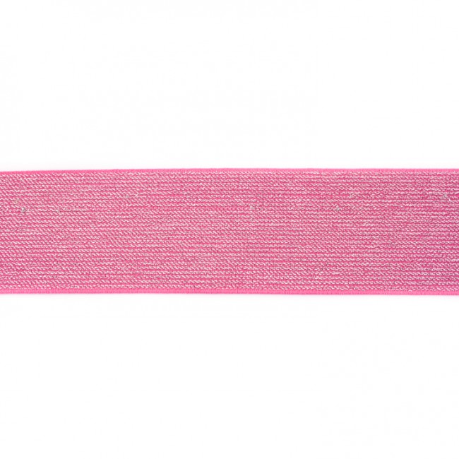 Varken eer neef fuchsia roze glitter elastiek 5 cm breed - stoffennl.nl