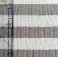 streep tricot taupe met grijs