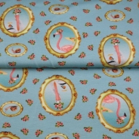digitale tricot met flamingos en roosjes
