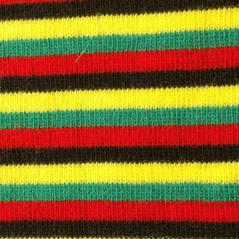 boordstof geel, rood, groen, zwart streepje