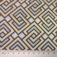 Faq 50x55 cm met geometrisch patroon in zachtgeel, mint en wit