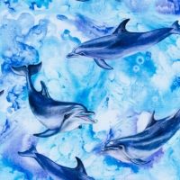 Dolfijnen tricot digitaal bedrukt
