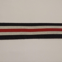 elastiek zwart wit rood gestreept 25 mm