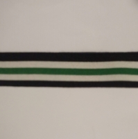 elastiek zwart wit groen gestreept 25 mm