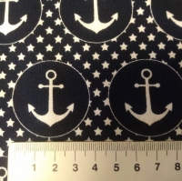 Blauw met witte ankers en sterren marine tricot van Bipp design