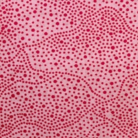 Faq 50 bij 55 cm Tissu de Marie dwarrelende stipjes rood op roze ondergrond