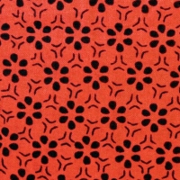Faq 50 bij 55 cm Tissu de Marie rood met zwarte bloemetjes