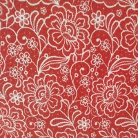 Rode tricot met fijne witte bloemen van Bipp design