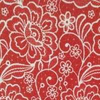 Rode tricot met fijne witte bloemen van Bipp design