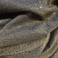 grijs gemeleerd tricot met metallic vlekjes