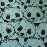 Aqua tricot met panda's van polytex