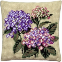 Borduurpakket kussen hortensia