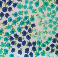 Quiltkatoen: aqua blauw bloemen van Michael Miller