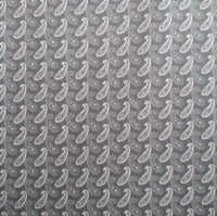 katoen grijs met klein wit paisley motiefje