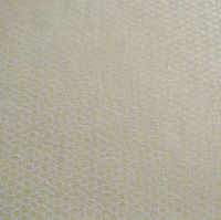 zachtgeel viscose tricot met wit figuurtje