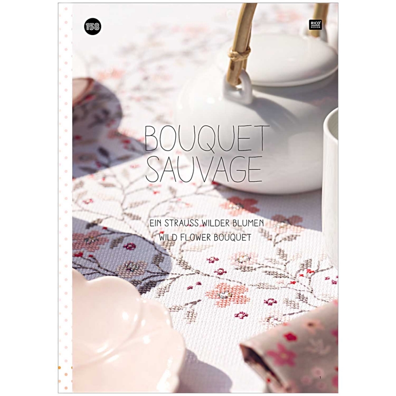 Borduurboekje : "Bouquet sauvage", vol borduurpatronen van wilde bloemen
