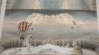 Bipp paneel Sophia met luchtbalon, zwaan, uil in winter landschap