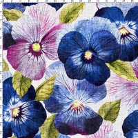 Digitale tricot, viooltjes lila en blauw