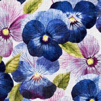 Digitale tricot, viooltjes lila en blauw