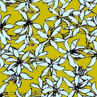 gele bloemen tricot