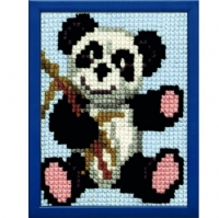 Kinder borduurpakket voorbedrukt panda beer