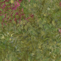 faq 50 x 55cm: batik groen met Roze van Timeless Treasures