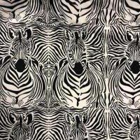 Katoenen tricot, met zebra's