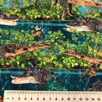 Krokodillen en tijgers in het water, digitale tricot