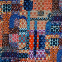 soepele polyester tricot in retro dessin
