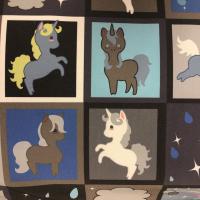 Softshell blauw grijs met pony's