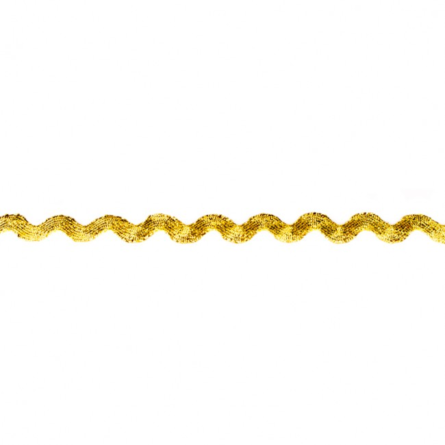 Goud lurex zigzag band 13 mm breed
