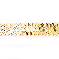 Goud elastisch paillettenband 25mm breed