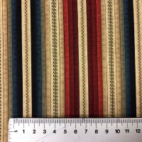 Fat quarter (50x55 cm) rood, groen, blauw fantasie streep