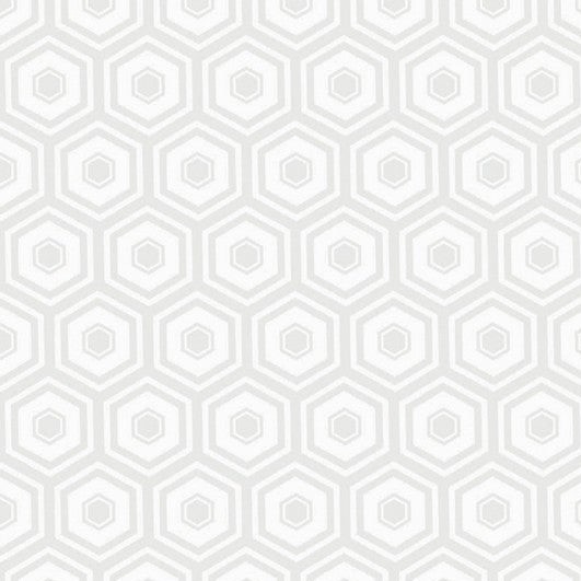 quiltstof wit op wit van camelot met hexagons