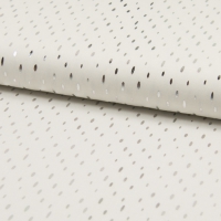 roomwit viscose met zilver folie vlekjes