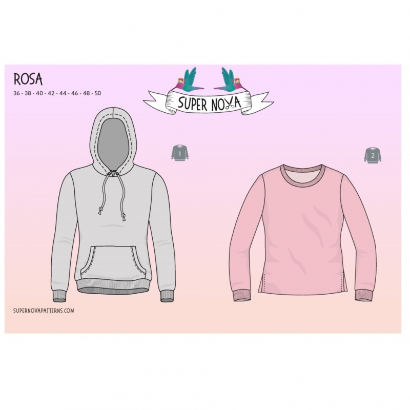Patroon Rosa dames hoody en sweater  van Supernova