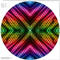 cirkel tricot paneel met kaleidoscoop dessin van stenzo