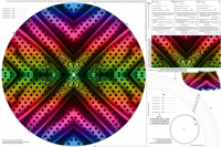 cirkel tricot paneel met kaleidoscoop dessin van stenzo