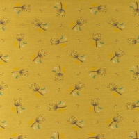 Mosterd gele gemeleerde tricot met paardebloem