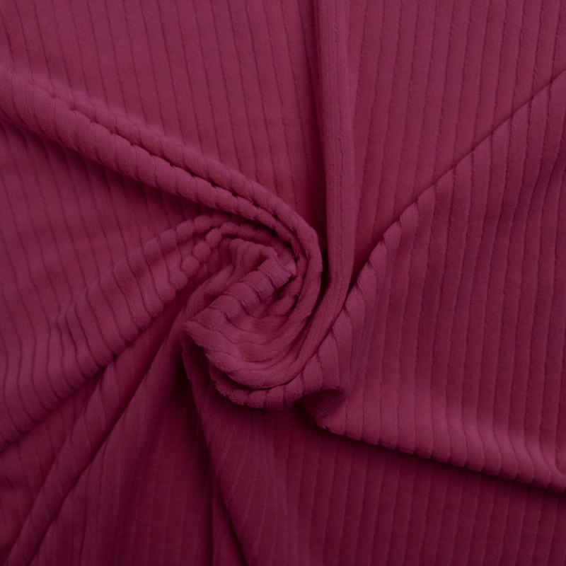 diep roze soepele polyester stretch ribfluweel