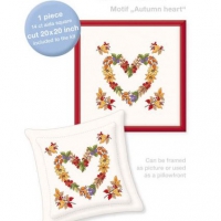 Borduurpakket kussenhoes hart met bloemen