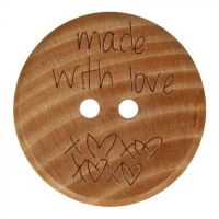 houten knoop made with love 20 mm