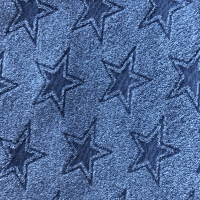 Gebreide sterren badstof jeans blauw met grijs