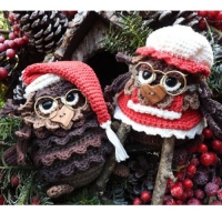 Haakpakket funny Christmas Owls set