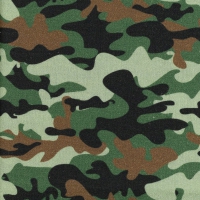 Groen, bruin, zwart camouflage katoen