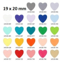 Siliconen hartjes kralen 19x22 mm div. kleuren
