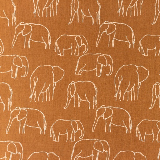 steenrode poplin met getekende olifanten